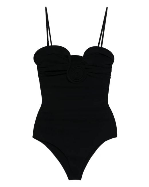 Costume Intero Con Decorazione Rose di Magda Butrym in Black