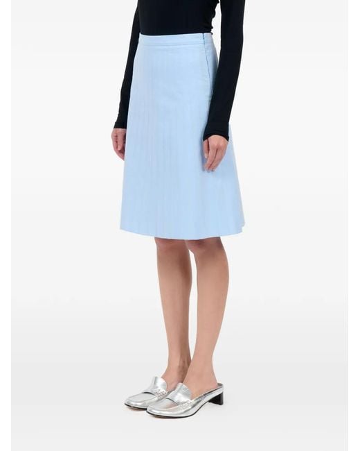 MM6 by Maison Margiela Blue Striped Mini Skirt