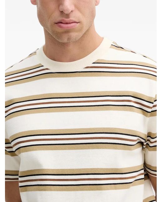 Barbour White Sandwick Striped T-Shirt for men