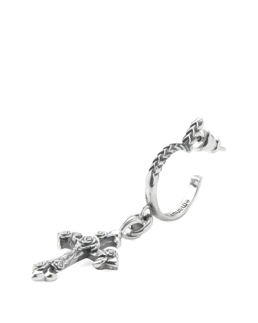 Emanuele Bicocchi White Rose-Cross Earring