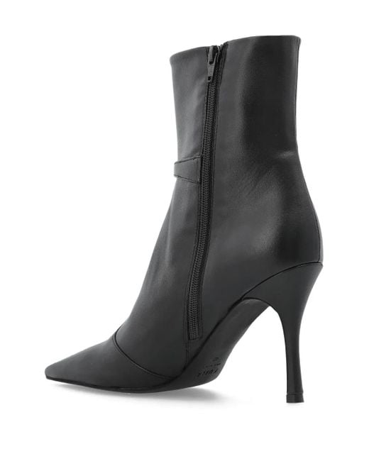 Furla Black 100Mm Sfera Pointed-Toe Leather Ankle Boots