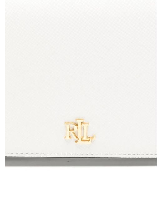 Ralph Lauren White Logo-Plaque Crossbody Bag