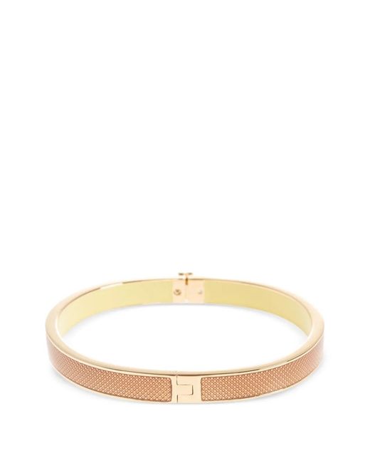 Tory Burch Natural Double T Medium Textured Bangle