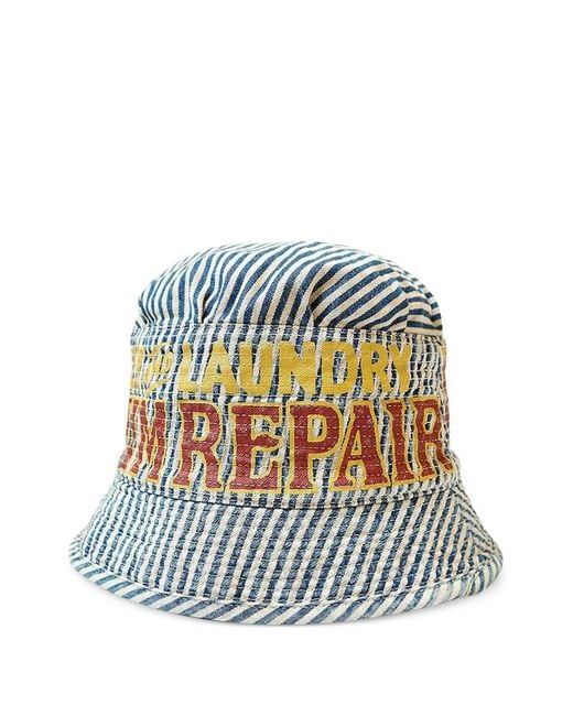 Kapital White Striped Laundry Hat for men