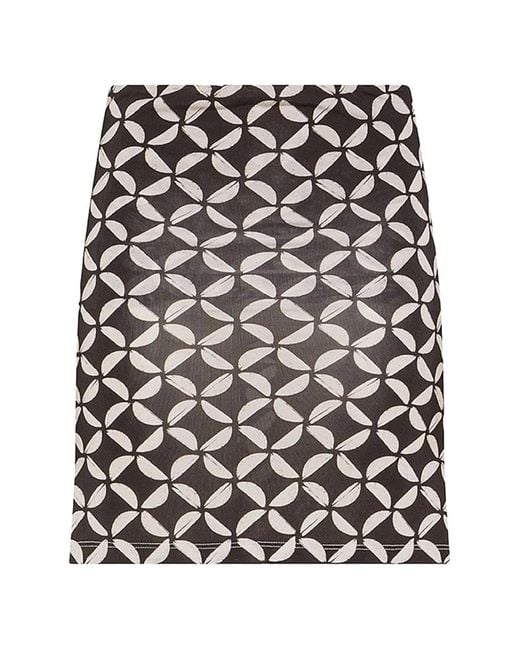 Niu Black Geometric-Print Skirt