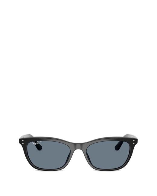 Ray-Ban Gray Rectangle-Frame Sunglasses