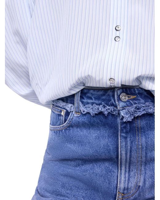Rabanne Blue Fringe-Detail Jeans