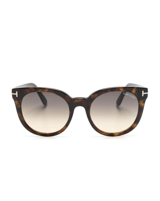 Tom Ford Brown Moira Round-frame Sunglasses
