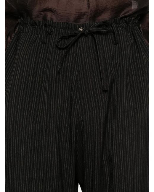 Yohji Yamamoto Black Striped-Pattern Trousers for men