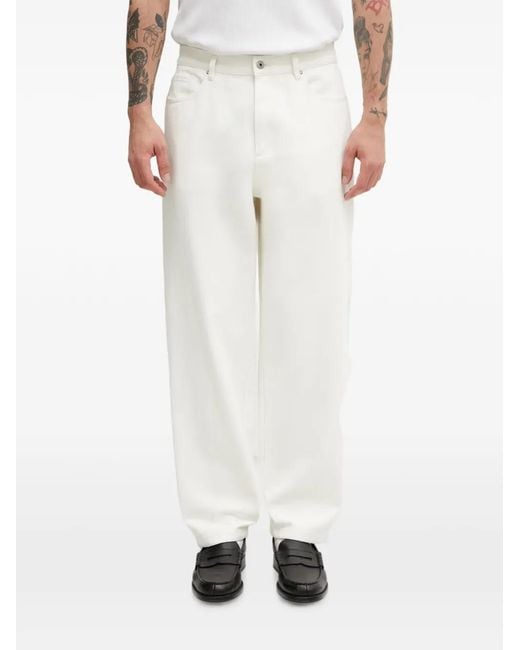 Barbour White Straight-Leg Jeans for men