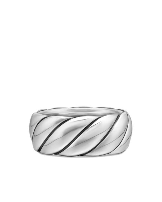 David Yurman White Sculpted Cable Sterlingsilber-Ring (9Mm)
