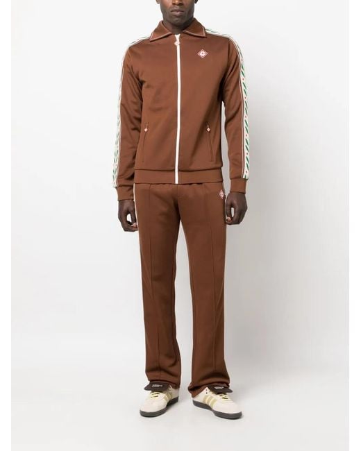 Casablanca Brown Logo-Patch Straight Track Pants for men