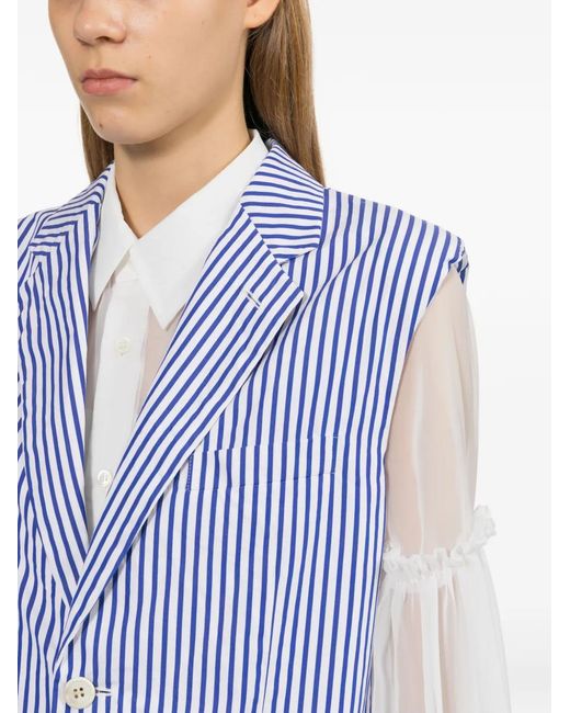 Comme des Garçons Blue Striped Waistcoat