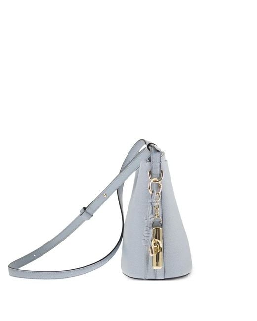 Furla Blue Roxie Charm-Detail Leather Bucket Bag