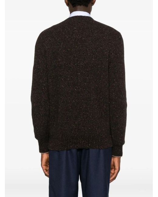 Brunello Cucinelli Black Cashmere-Blend Jumper for men