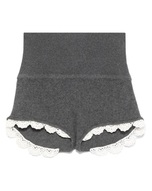 Magda Butrym Gray Knitted Cashmere Shorts
