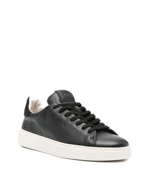 Date Black Levante Leather Lace-Up Sneakers for men