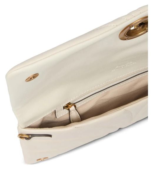 Pinko Natural Love Birds Quilted Leather Shoulder Bag