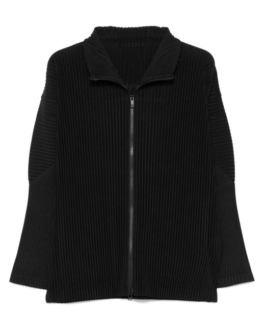 Homme Plissé Issey Miyake Black Pleated Zipped Shirt for men