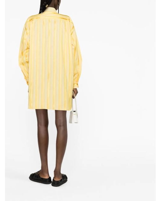 Etro Yellow Striped Shirt Dress