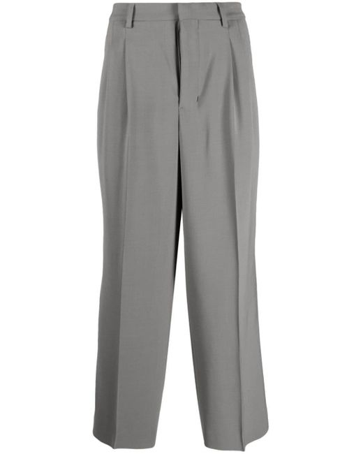 Pantalones rectos con pinzas AMI de hombre de color Gray