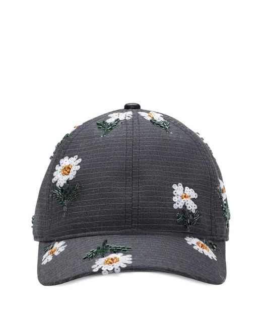Honor The Gift Blue Beaded-Embellishment Baseball Cap for men