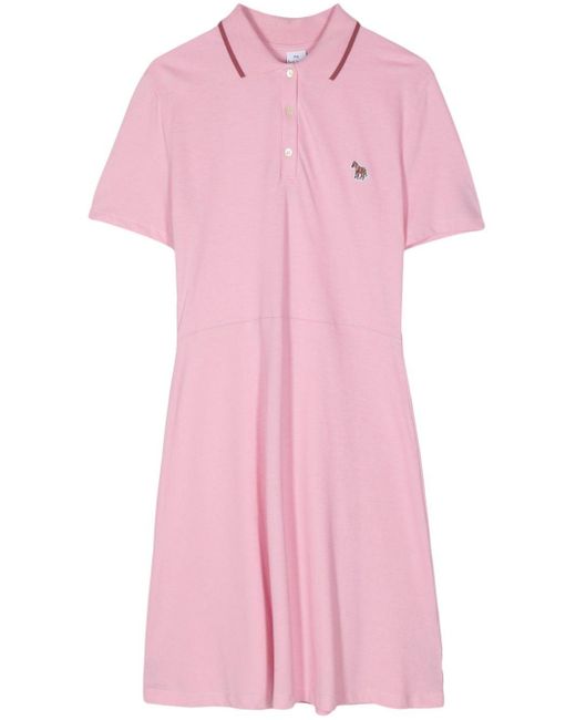 PS by Paul Smith Zebra-appliqué Cotton Tennis Dress in het Pink