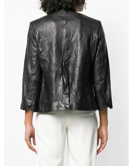 Zadig & Voltaire Black Creased Effect Leather Jacket