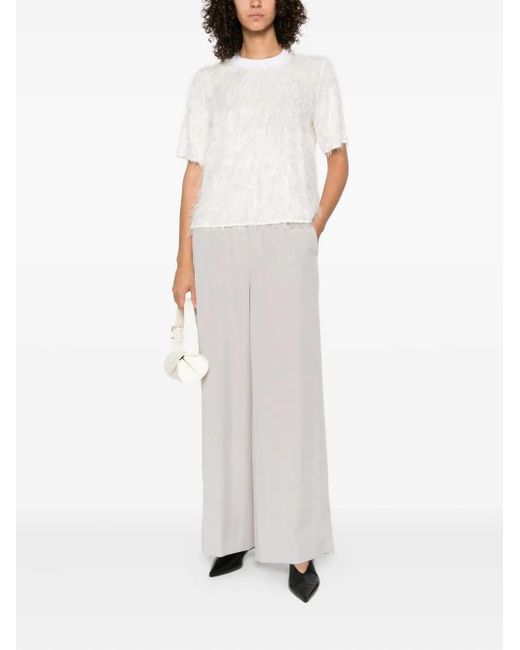 Peserico White Elastic-Waist Trousers