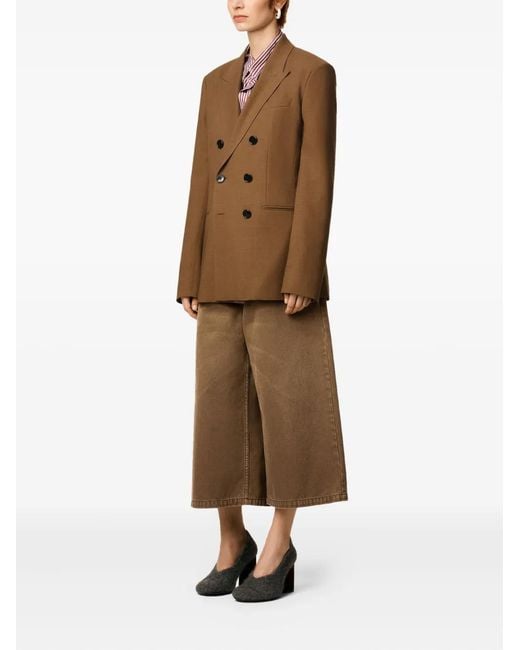 AMI Brown Double-Breasted Wool Jacket