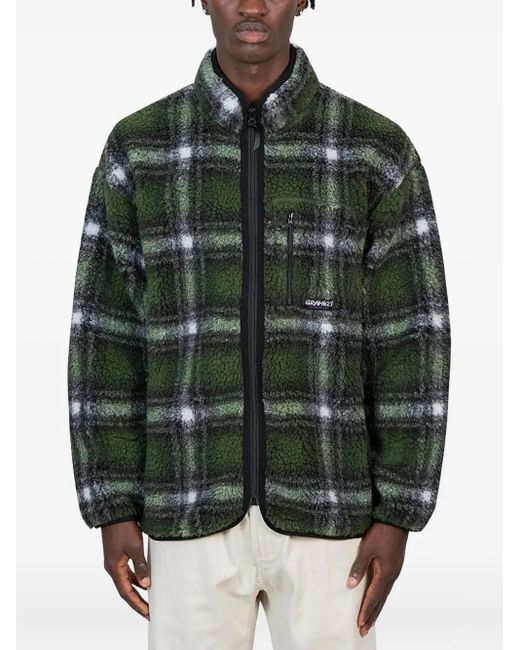 Gramicci Karierte Fleecejacke in Green für Herren