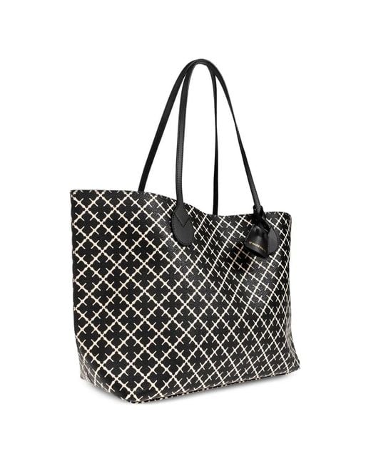 By Malene Birger Black Abigail Monogram-Print Tote Bag