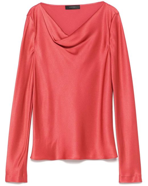 Alberta Ferretti Red Klassische Satinbluse