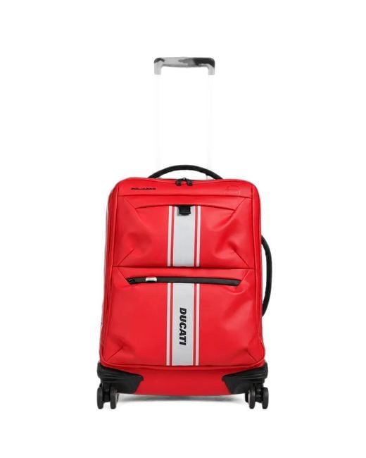 Piquadro Red X Ducati Logo-Print Suitcase