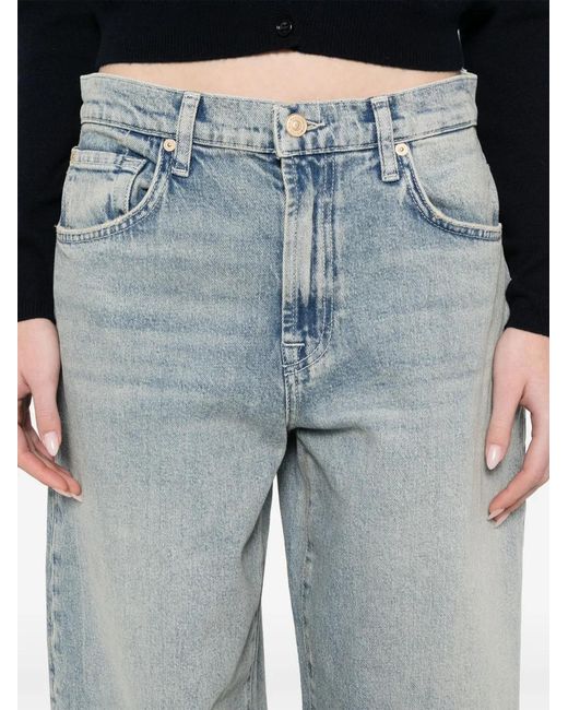 7 For All Mankind Blue Barrel Jeans