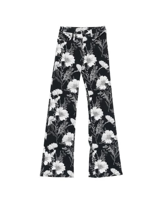 R13 White Jane Flower-Print Jeans