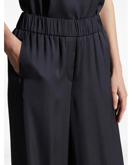Peserico Broek Met Elastische Taille En Wijde Pijpen in het Black
