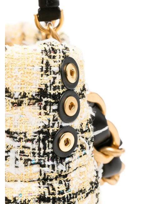 Balmain Metallic Tweed Chain Tote Bag