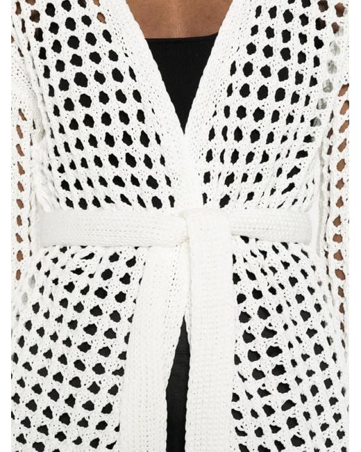 Max Mara White Mxpgelo Openwork Cardigan