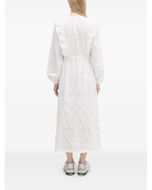 A.P.C. White Ginger Ruffle Midi Dress