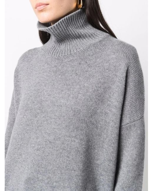 Lisa Yang Gray Heidi Knitted Roll-Neck Jumper