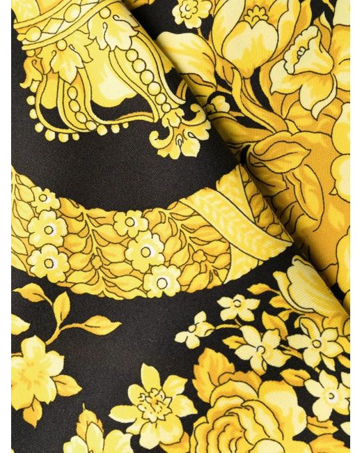 Versace Yellow Leggings With Iconic Baroque Print