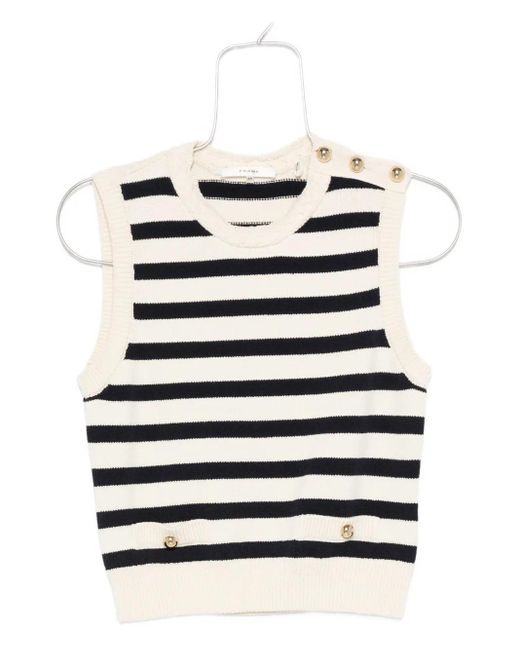 FRAME Blue The Harbor Striped-Pattern Vest