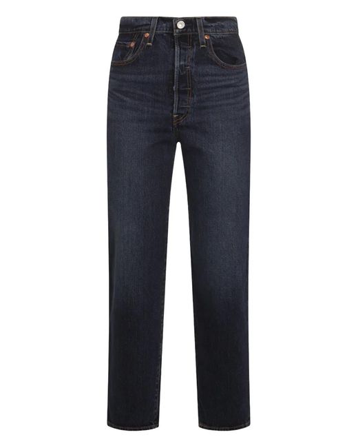 Levi's Blue Ribcage Button-Fly Straight Jeans