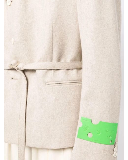 Off-White c/o Virgil Abloh Natural Buckle-Fastened Single-Breasted Blazer for men