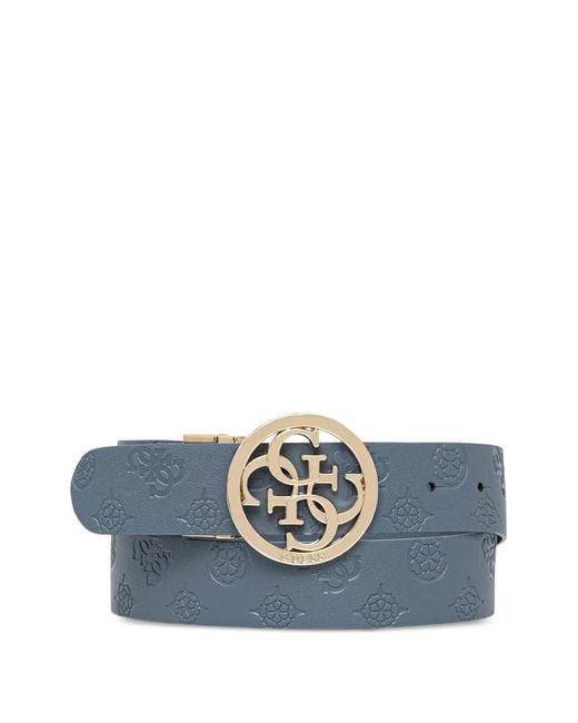 Guess Blue Logo-Buckle Belt