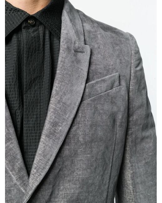 Rick Owens Gray Velvet Blazer for men