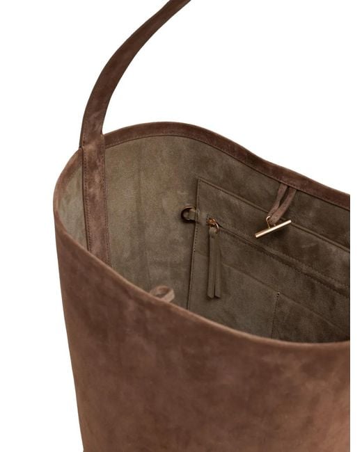 Yu Mei Brown Suede Tote Bag