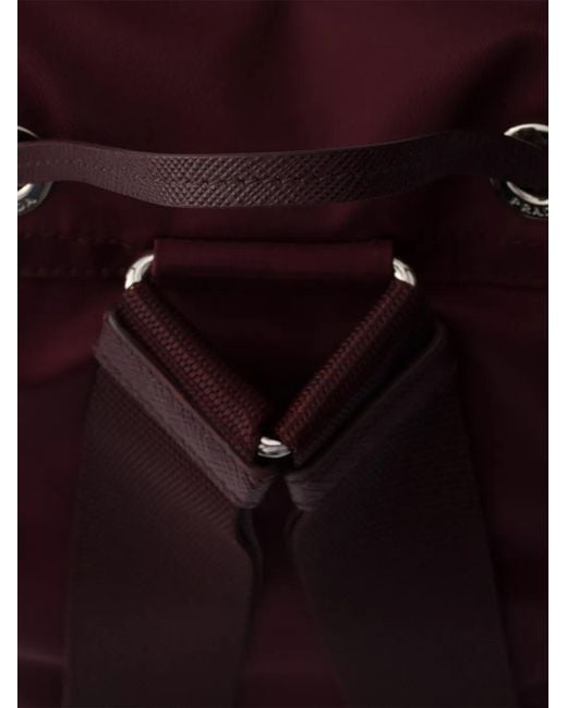 Mochila con placa del logo Prada de color Red