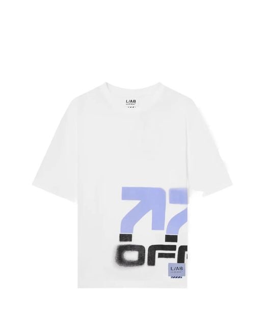 LAB C.O. OFF WHITE White Off Stacked T-Shirt for men
